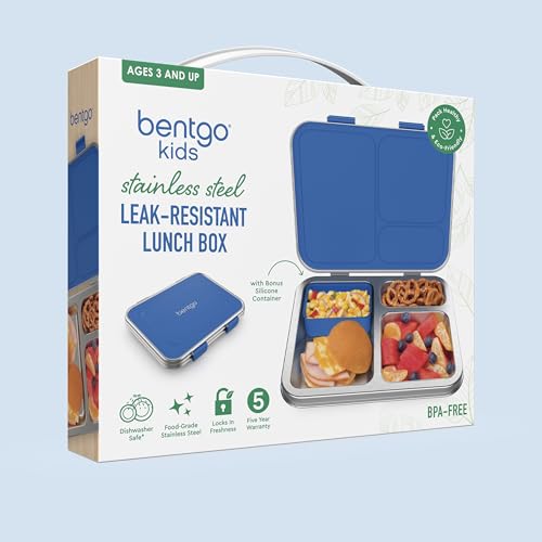 Stainless Steel Leak-Resistant Lunch Box, 3-Compartments with Silicone Container, Dishwasher Safe, BPA-Free (Fuchsia) O61056