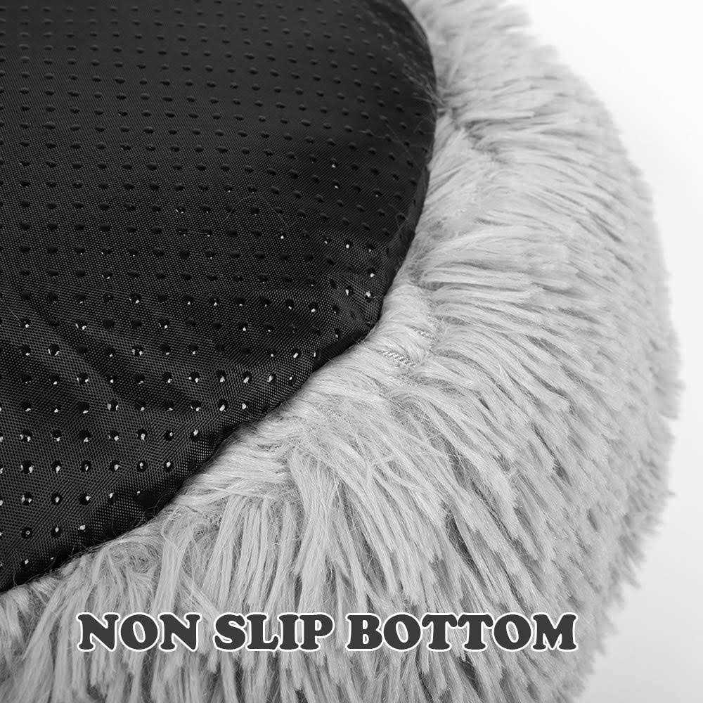 Round Plush Donut Pet Bed with Non-Slip Bottom B2040