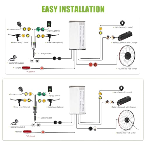 48V 500W 750W Rear Hub Motor Electric Bike Conversion Kit I71499