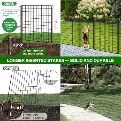 10 Panels 33 in x 24 ft Rustproof Metal Garden Fence R5339