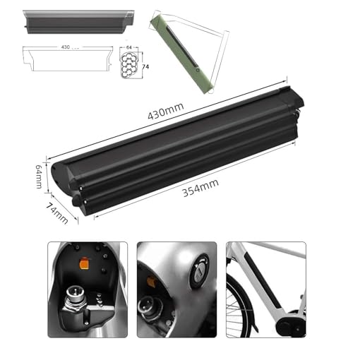 36V 10.4Ah Li-Ion E-Bike Down Tube Battery with Charger O3661