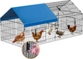 Metal Chicken Coop 86"×40"×39" with Cover C3180