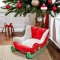 Red Plush Synthetic Fur Pet Sleigh Bed M614112