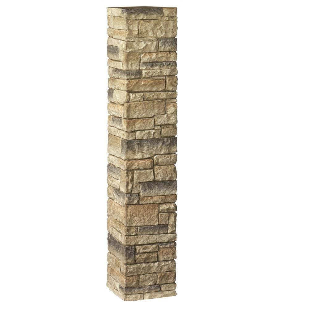 Beige Stacked Cast Stone Postcover 52 inch A264688