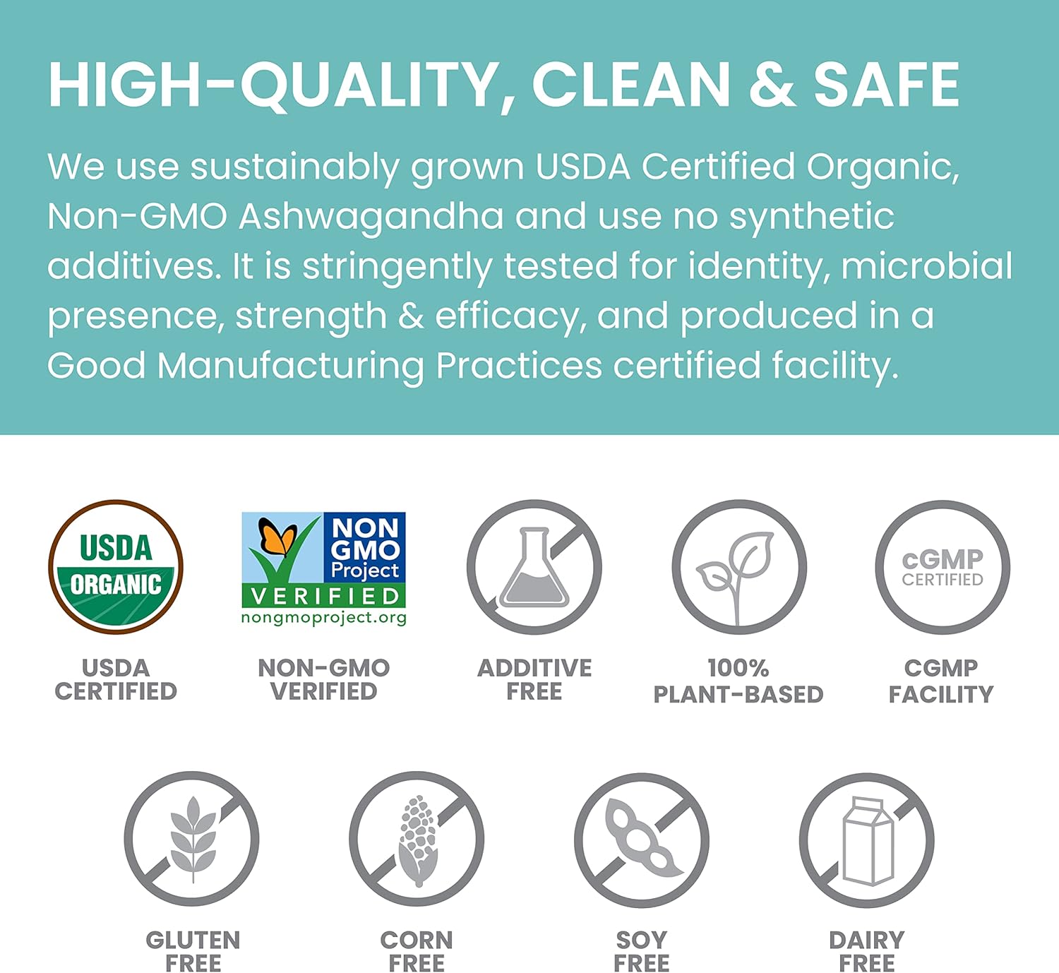 100% USDA Certified Organic Ashwagandha Root Powder Herbal Supplement, 4 Oz X667