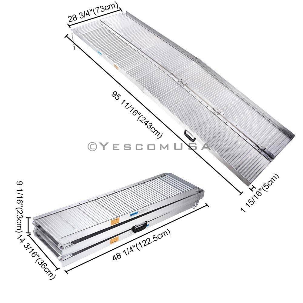 8 ft Aluminum Portable Folding Wheelchair Ramp V563223