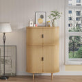 Black Fluted Panel 2 Doors Storage Cabinet V165882