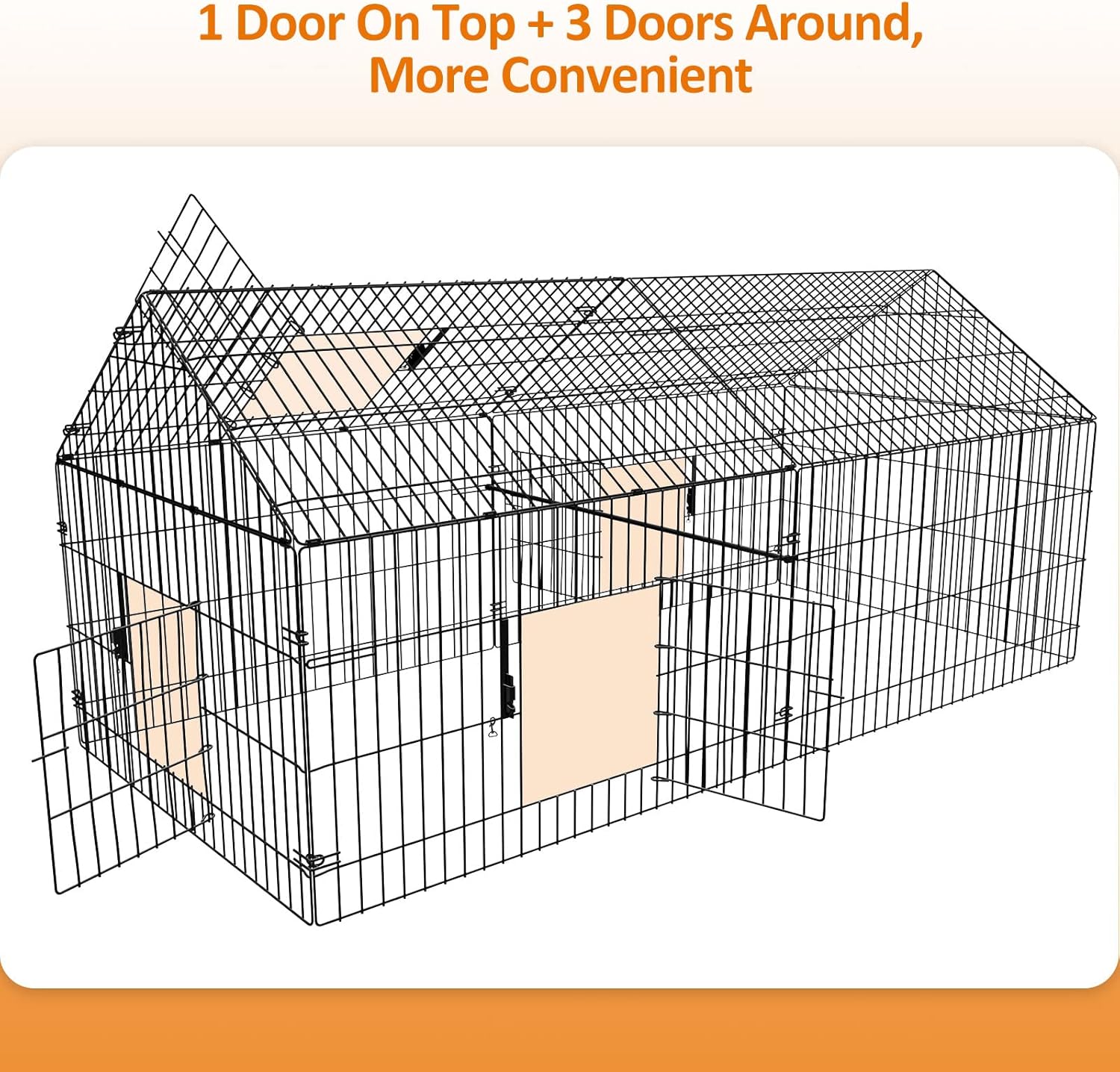 Metal Chicken Coop 86"×40"×39" with Cover C3180