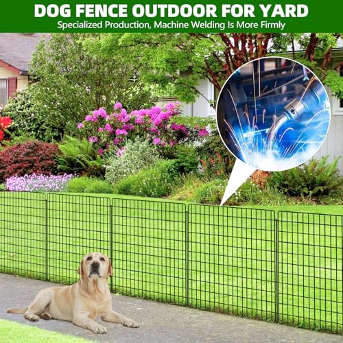 10 Panels 33 in x 24 ft Rustproof Metal Garden Fence R5339