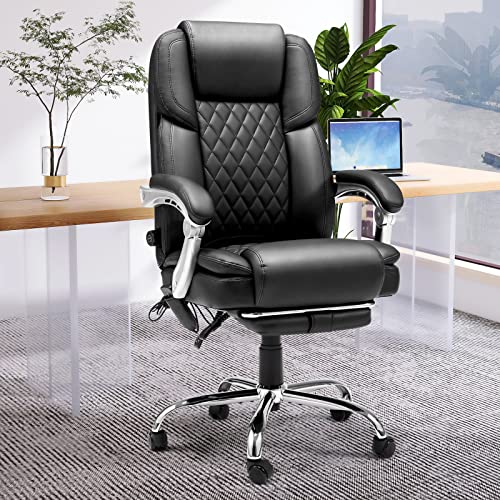 White Ergonomic Office Chair with Massage and Heat V304129