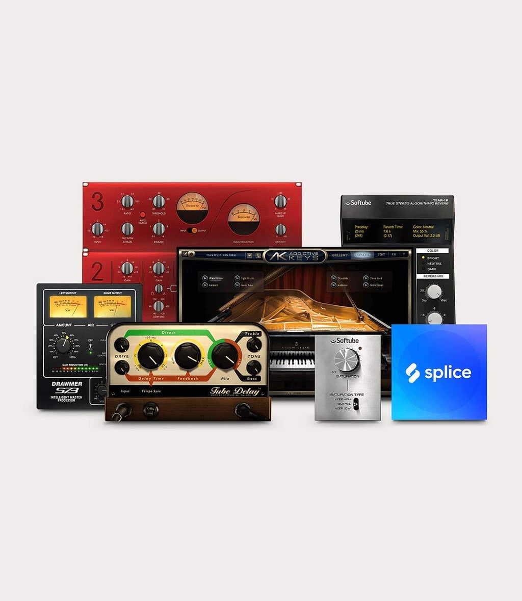 2x2 USB Audio Interface Full Studio Bundle with Studio Monitors and Instrument Cables I92735
