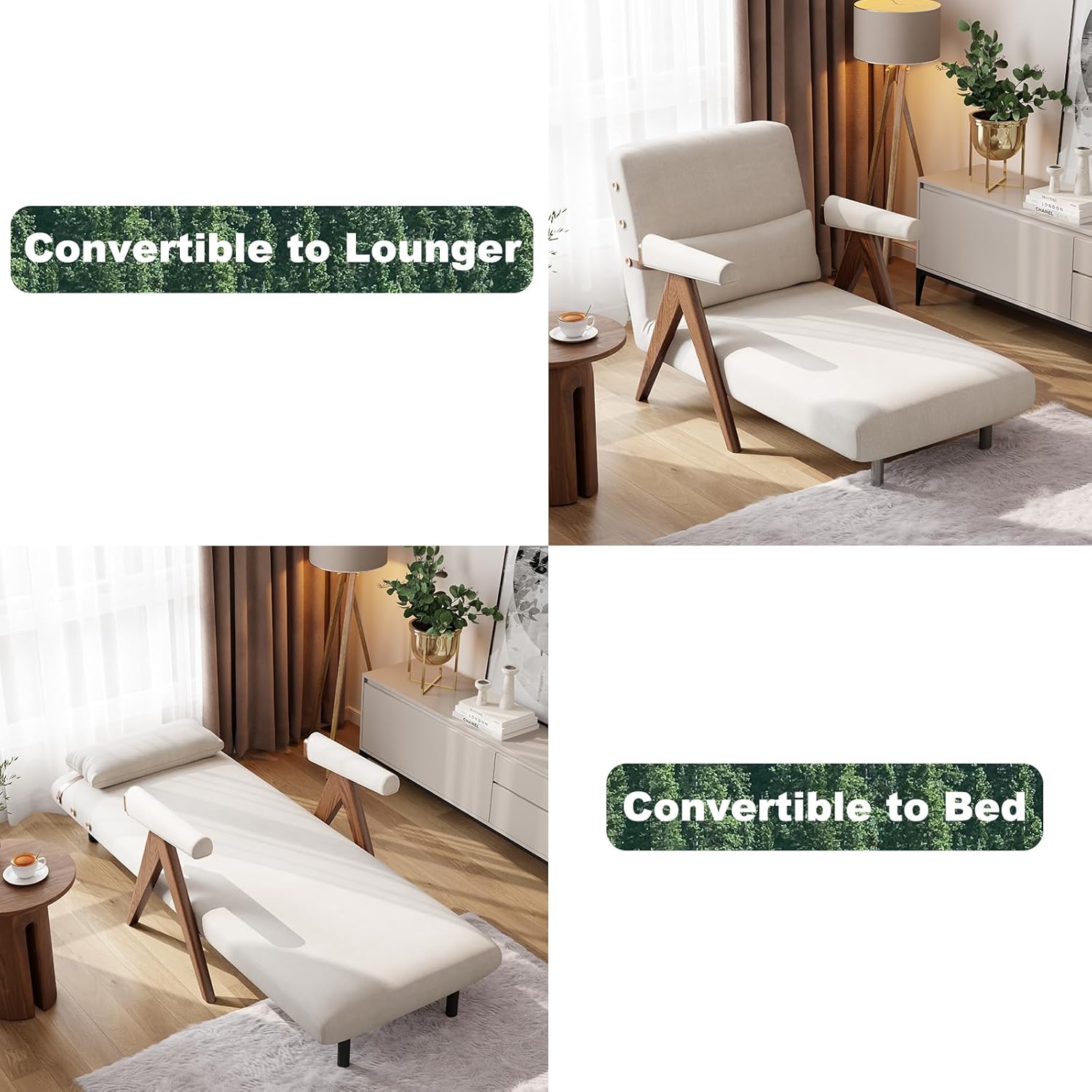 3-in-1 Single Chair Bed Sleeper with Adjustable Backrest T601