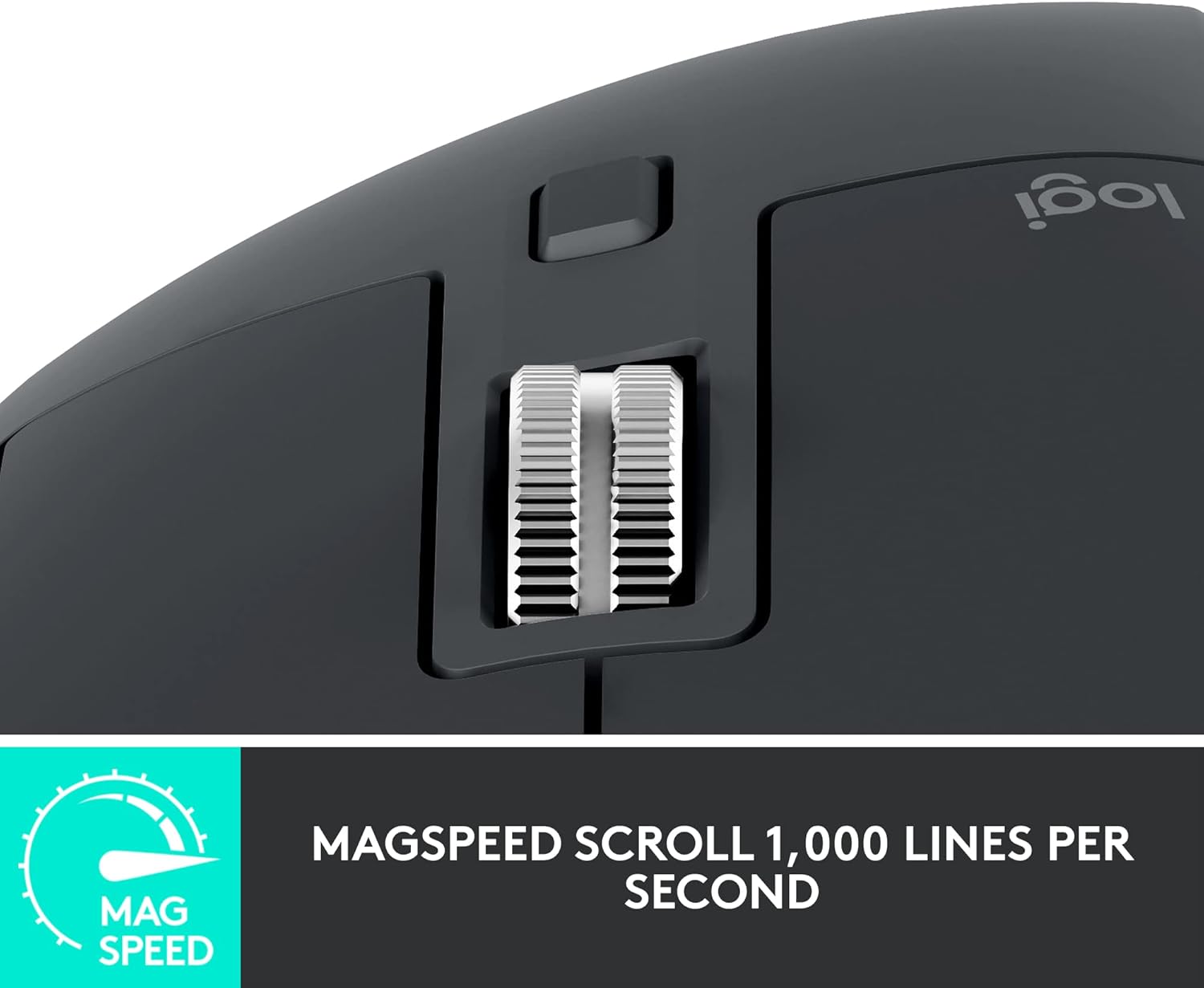 Wireless Mouse with Quiet Clicks, 8K DPI, Bluetooth, USB-C Charging, MagSpeed Scrolling - Graphite H93998