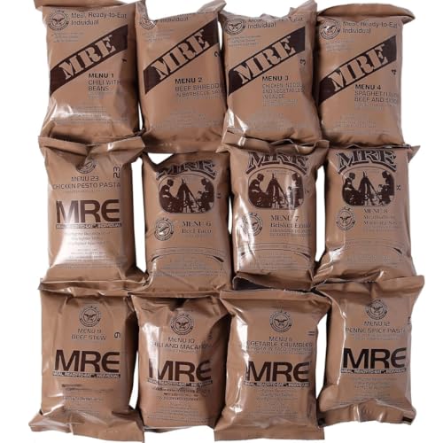 24 Pack MRE Meals Ready to Eat Variety Pack with Flameless Heater D678