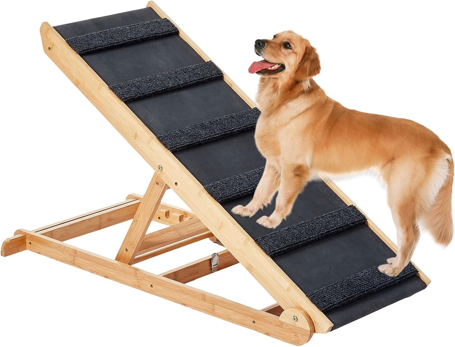 6 Layer Adjustable Dog Ramp, 41.33" Long, Non Slip Rubber Surface E292870