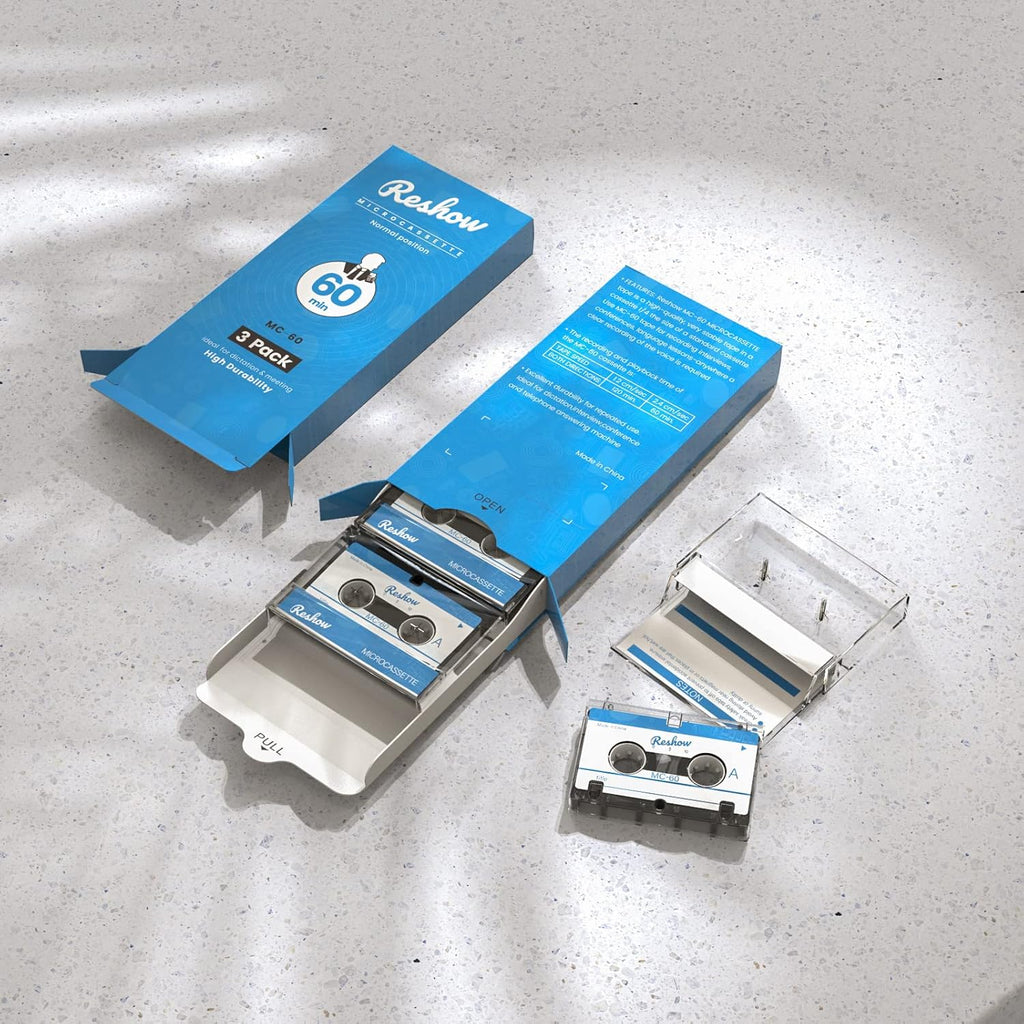 3 Pack Micro Cassette Tapes Blank for Recording MC-60 Minutes S532827