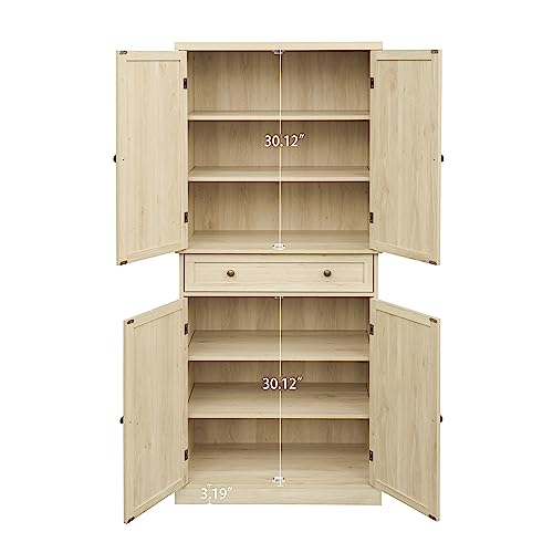 Charcoal Grey Pantry Cabinet with Wine Rack F503