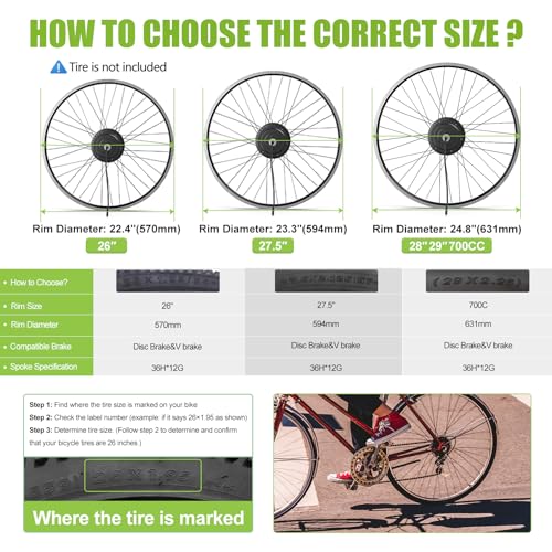 48V 500W 750W Rear Hub Motor Electric Bike Conversion Kit I71499