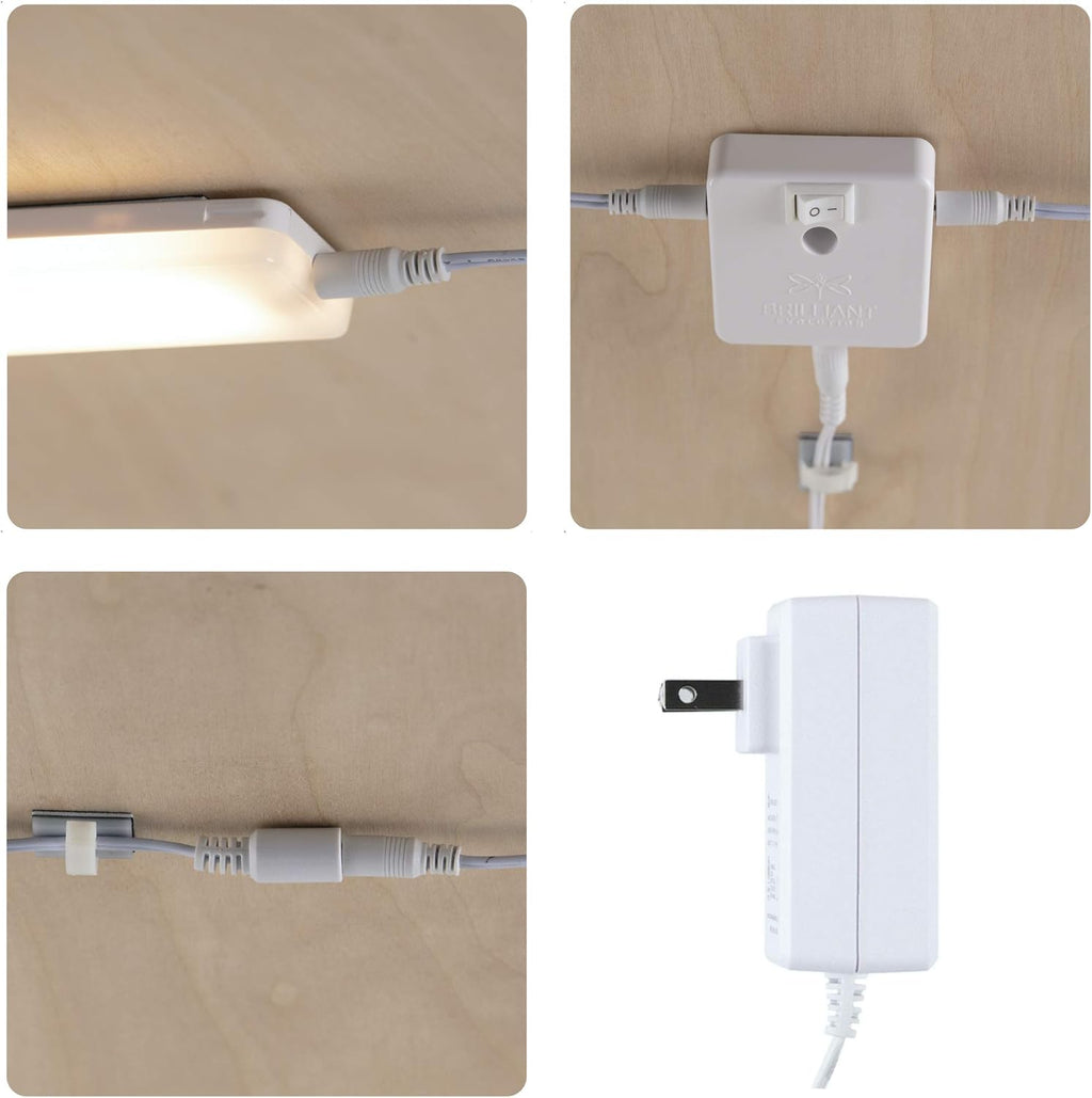 Wired LED Under Cabinet Light Kit with Remote Control 3 Bars 3000K Warm White Pack of 2 M43674