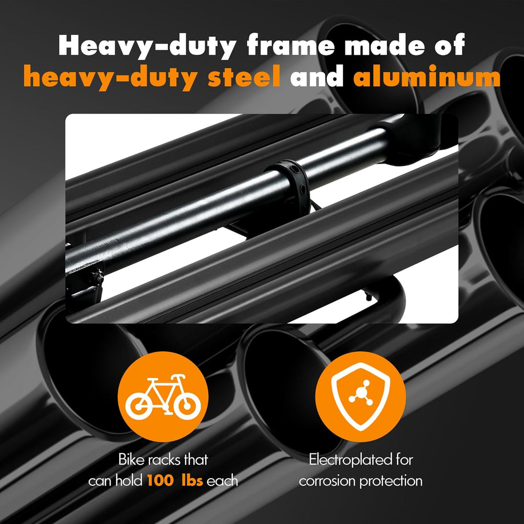 2" Hitch Mounted Platform Bike Rack, 200 Lbs Max Loading X7470