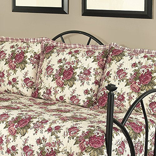 5-Piece Reversible Daybed Quilt Bedspread Set, 105" x 54", Tea Stain B848805