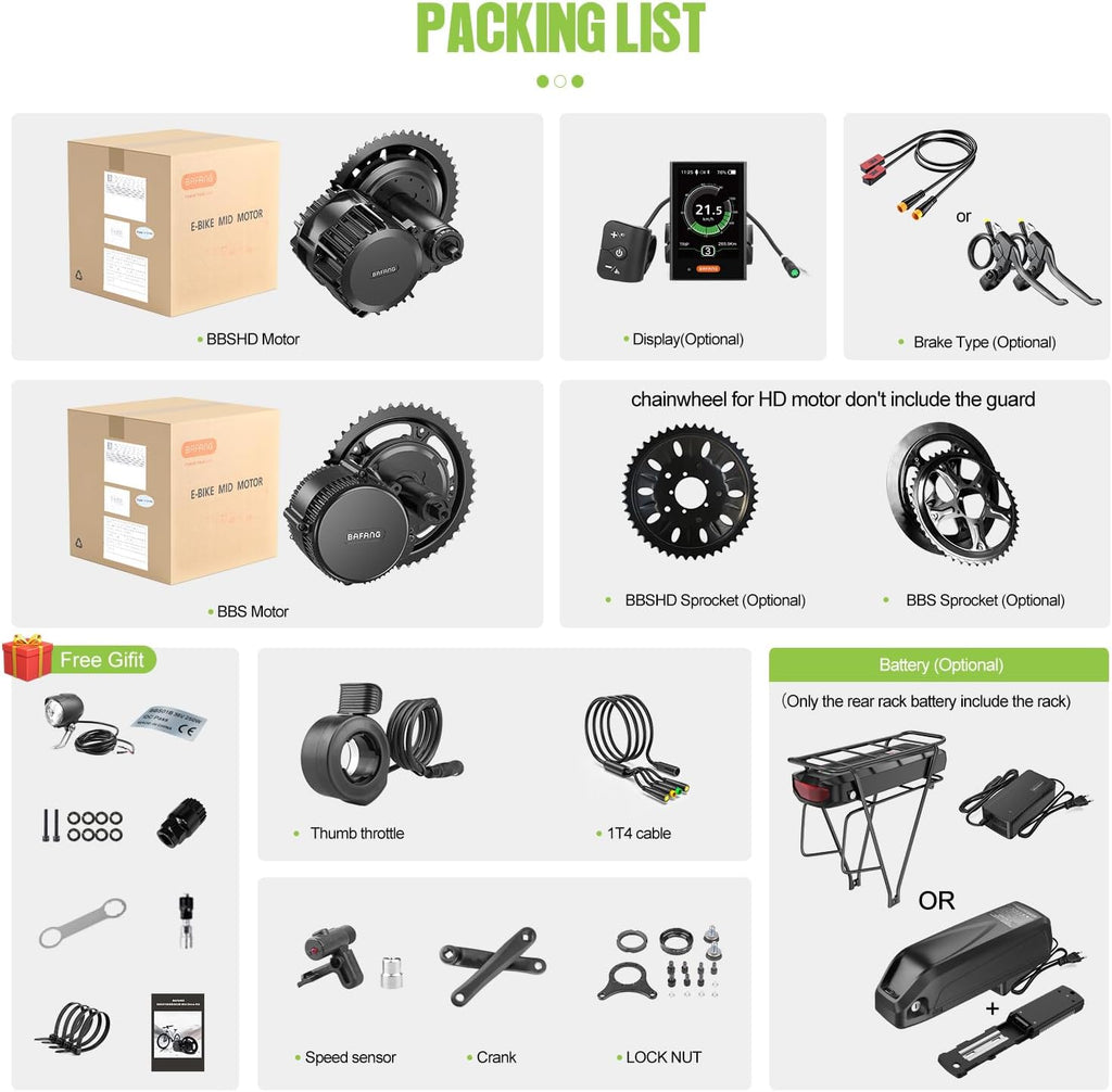 48V 750W Mid Drive Ebike Conversion Kit with 42T Chainring and 800S Display L783384