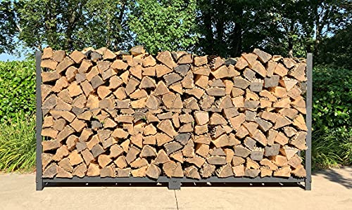 8 Foot 1/2 Cord Firewood Log Rack with Black Texture Powder Coat Finish R911954
