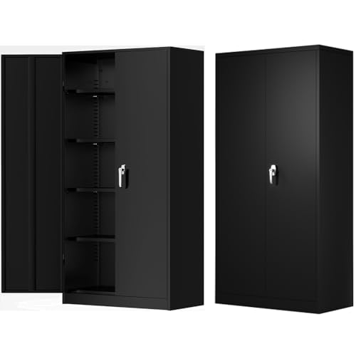 72" Locking Metal Storage Cabinet with 2 Doors and 4 Adjustable Shelves W578134