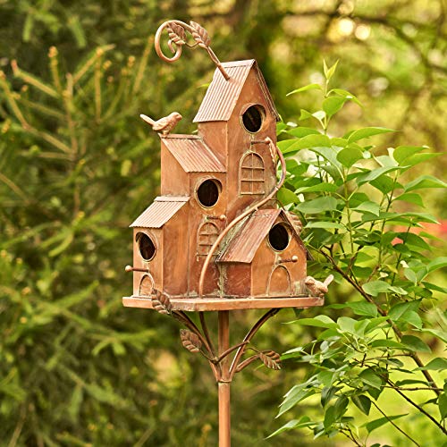 Large Copper Colored Multi-Birdhouse Stakes Y4116