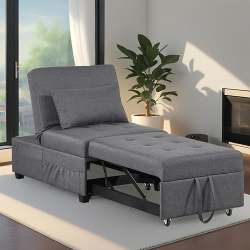 Dark Gray Convertible Sofa Bed with Pillow K15590