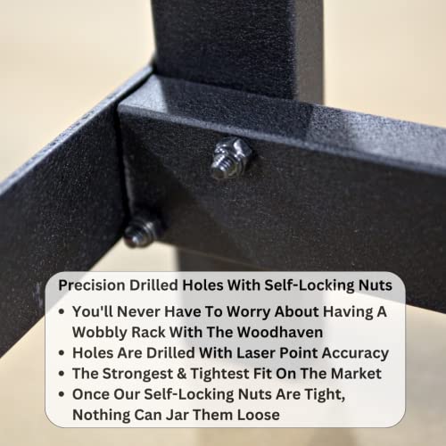 8 Foot 1/2 Cord Firewood Log Rack with Black Texture Powder Coat Finish R911954
