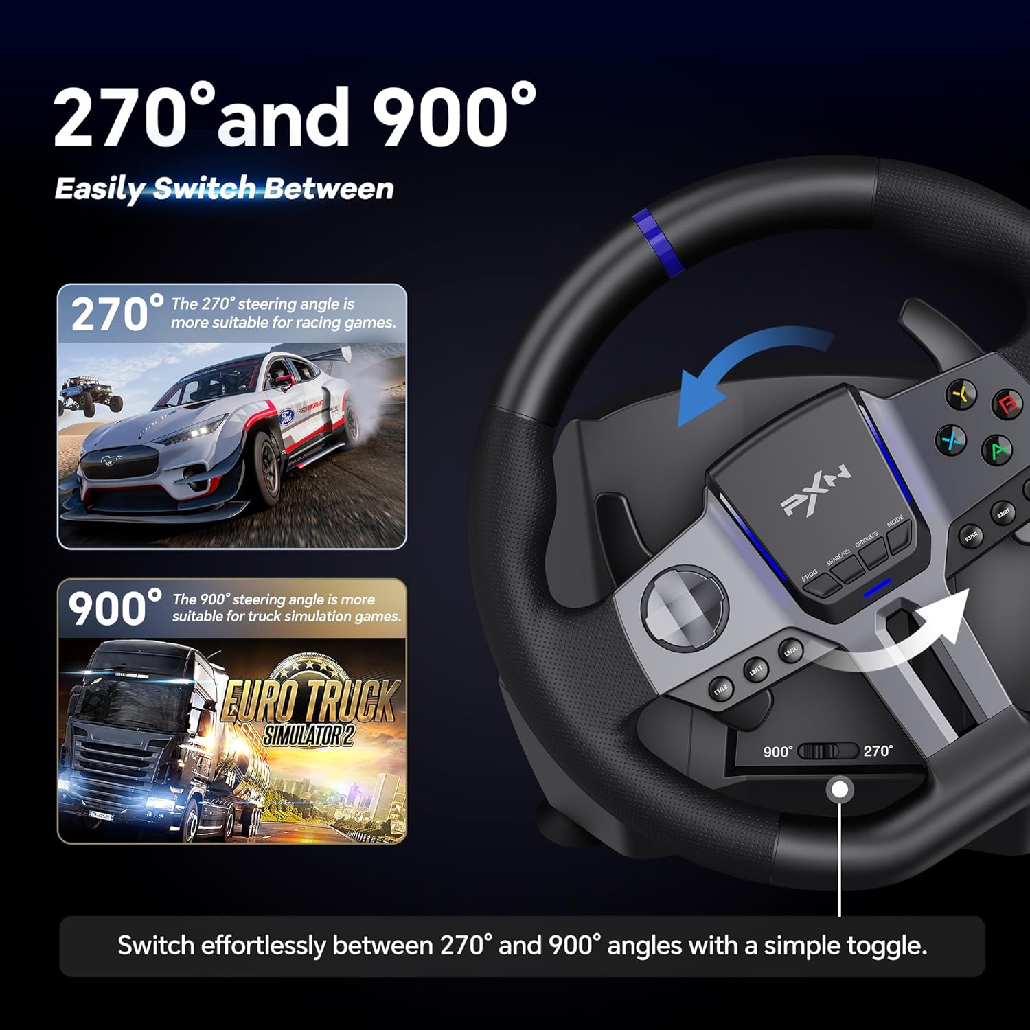 Racing Wheel Steering Wheel with Shifter and Pedal W74260