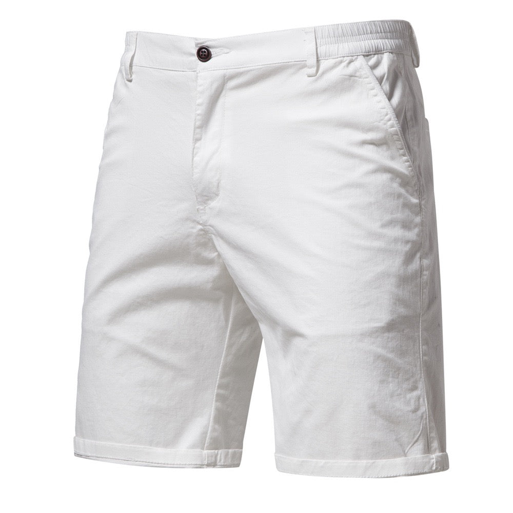 Solid-color, loose-fit smart-casual shorts