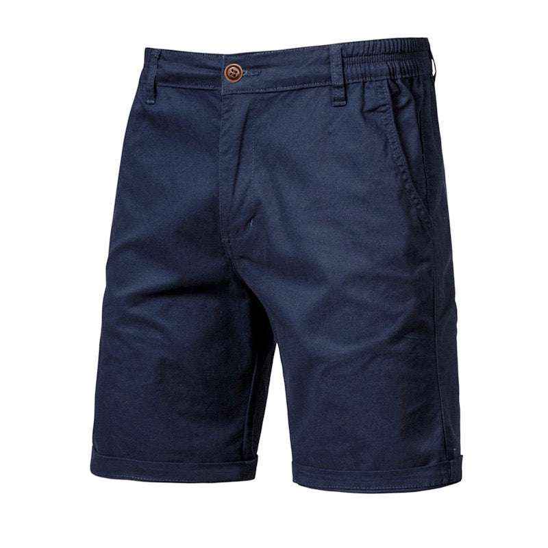 Solid-color, loose-fit smart-casual shorts