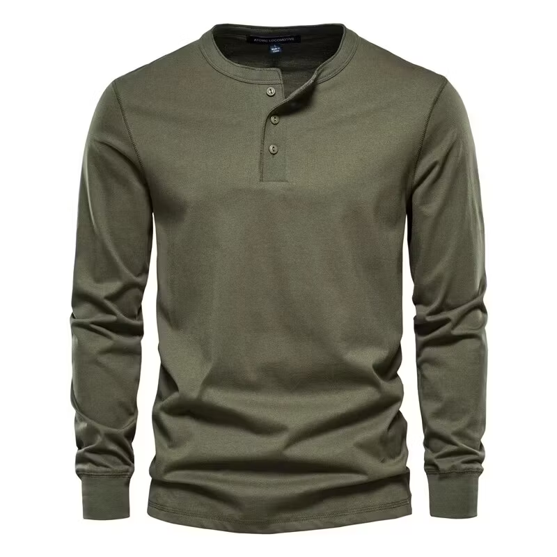 Men's Henley High Quality 100% Cotton T-Shirt