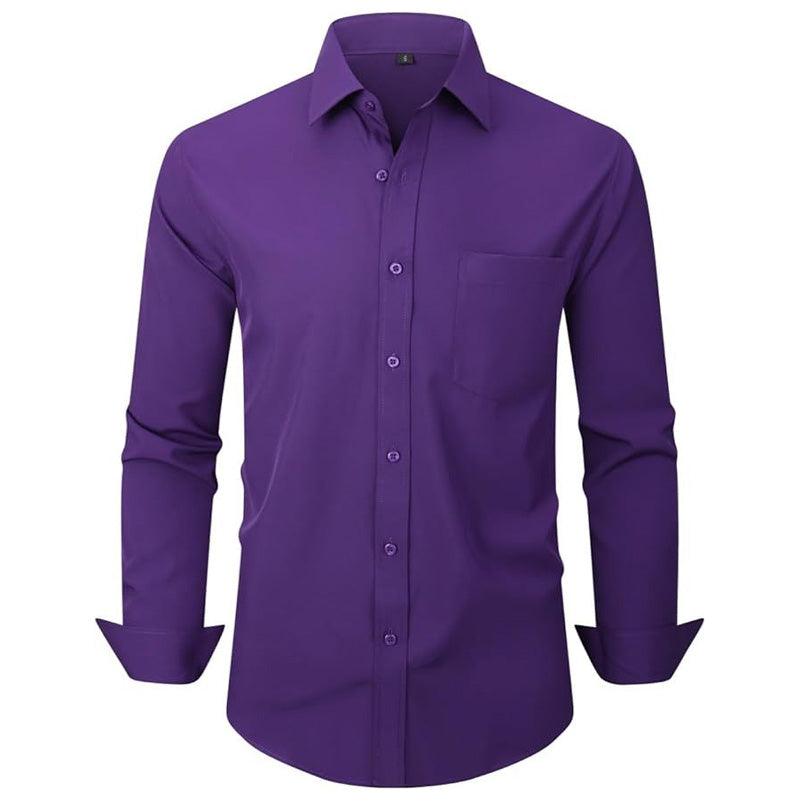 Men's Stretch Mercerized Long-Sleeve Shirt