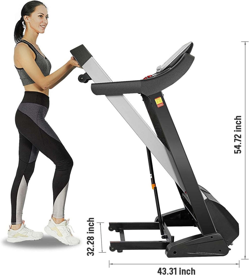 Folding Electric Treadmill with 15 Levels Auto Incline S396482