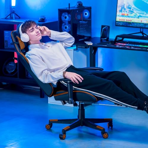 Blue Gaming Chair with Footrest Q4830