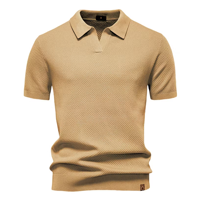 Men's Business Seagull Collar Wool Polo Shirt
