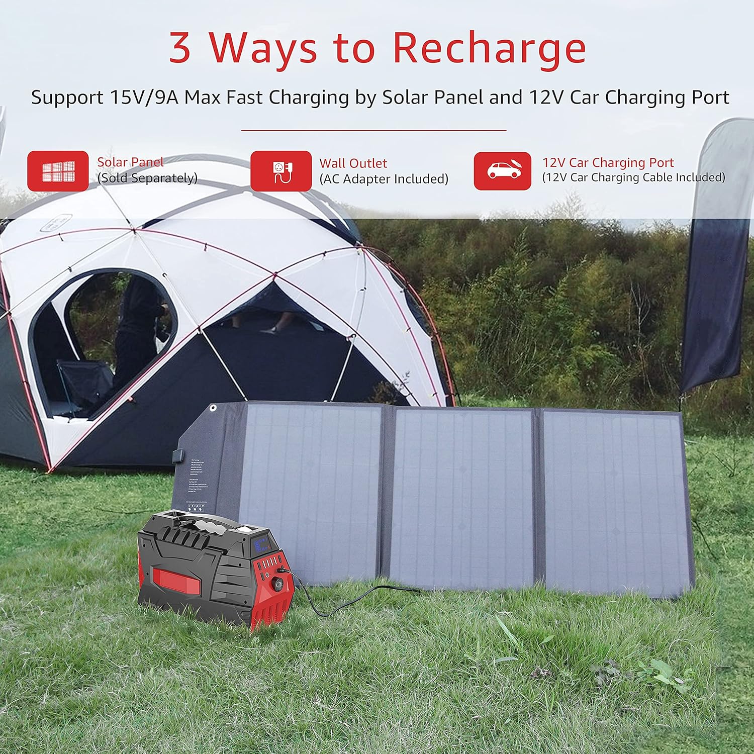 500W 296Wh Portable Power Station with Carry Bag L293
