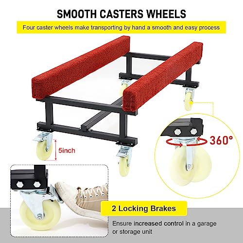 1300 LBS Capacity Adjustable Width Boat Dolly with Four Casters & Two Brakes F40936