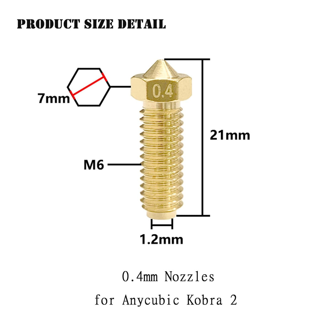5PCS 0.4mm Brass Nozzles and 5PCS Silicone Socks for 3D Printer N760398