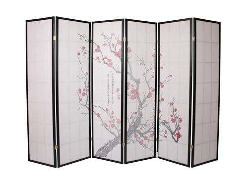 Black 4-Panel Freestanding Room Divider E543977