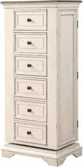 Antique White Swivel Chest with Mirror V256371