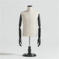 Black Round Plate Mannequin Body Torso with Wooden Base Stand M25965