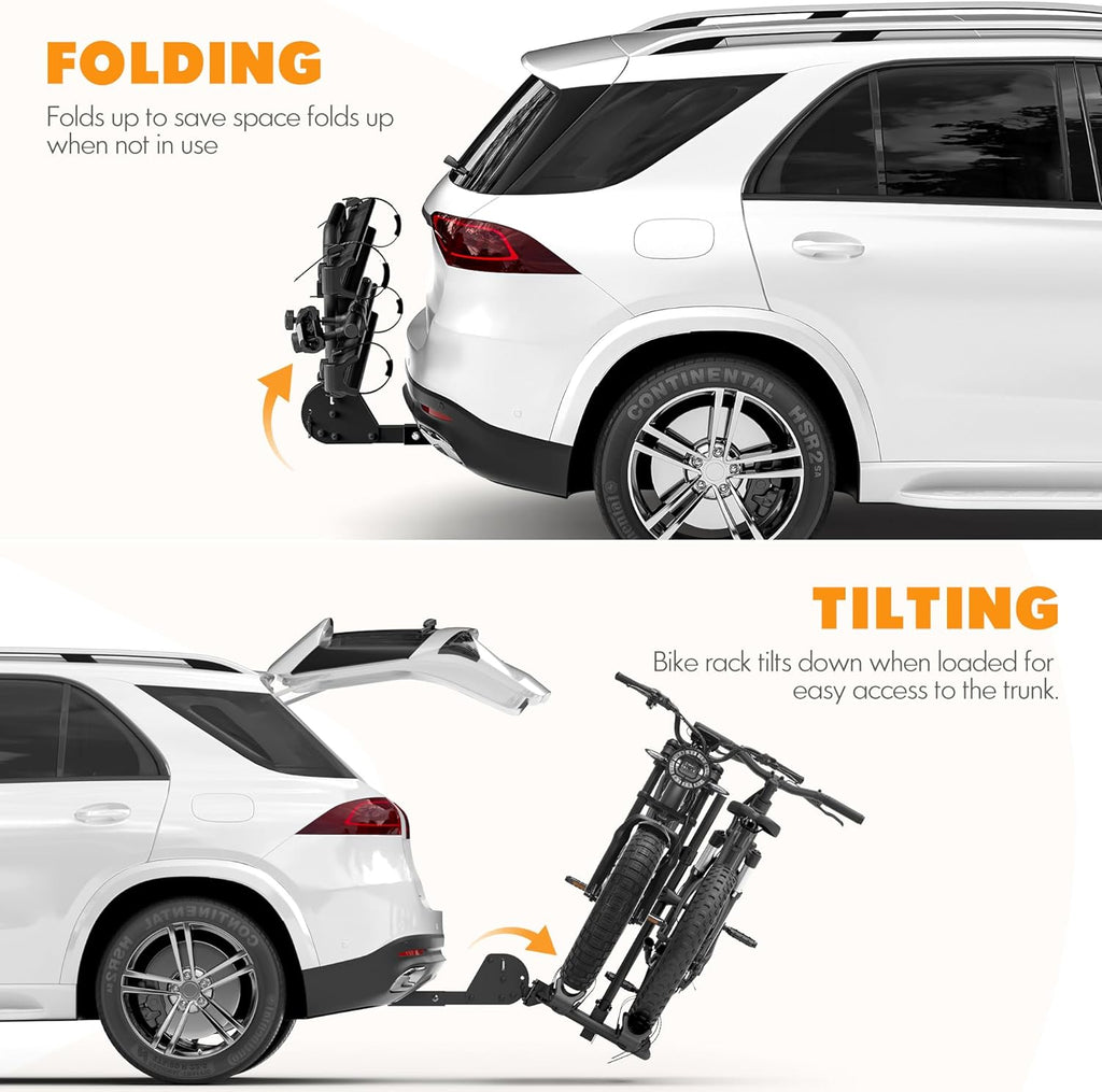 2" Hitch Mounted Platform Bike Rack, 200 Lbs Max Loading X7470