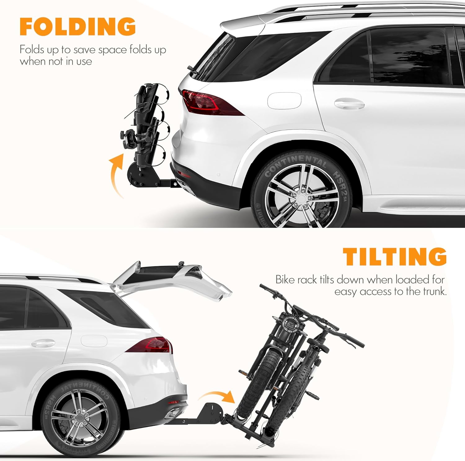 2" Hitch Mounted Platform Bike Rack, 200 Lbs Max Loading X7470