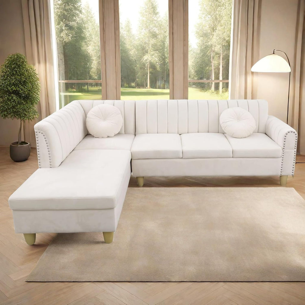 Beige L Shaped Sectional Sofa H274109
