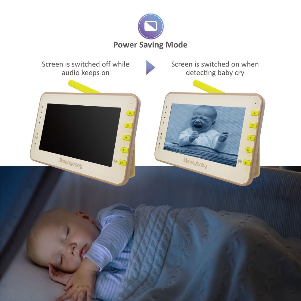 Split 55 Baby Monitor with 2 Cameras, 4.3 inches Large Monitor, Night Vision L817408