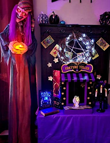 Animated Talking Fortune Teller Witch Figure Halloween Decor A29504